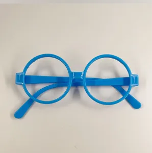 Blue round glasses frame costume accessory for adult and child party wear detail