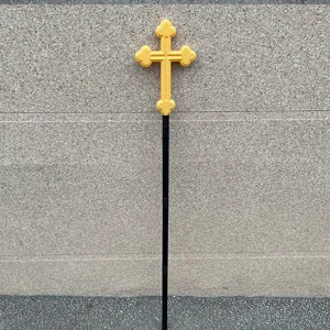Goldener Kreuz Zepter Requisite für Halloween Party Kostüm Zubehör Detailansicht