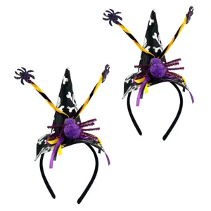 Halloween Witch Hat Headband Skull Spider Hair Hoop Festival Party Costume Dress Up Accessories