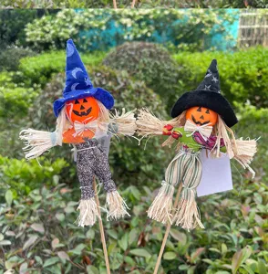 Halloween pumpkin scarecrow garden stakes decoration set for outdoor yard and party props