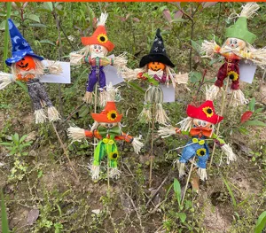 Halloween scarecrow pumpkin doll set garden decoration outdoor harvest festival props