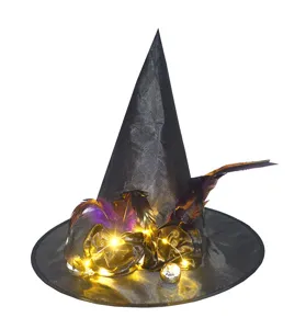 Chapeau de sorciere lumineux LED costume Halloween fete decoration coiffure