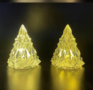 Veilleuse arbre cristal exquise, texture glacier lumineuse décoration de table pour chambre romantique.
