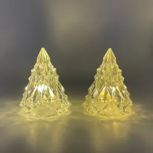 Veilleuse sapin de Noel en cristal glacier eclairage chaud deco de table chambre