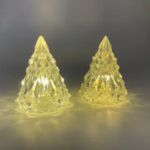 Veilleuse sapin de noel cristal glacier eclairage LED decoration de table romantique
