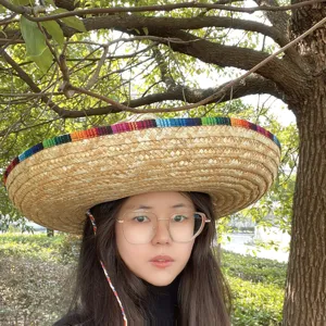 Adult Mexican straw hat for carnival party Halloween costume performance and COS props.