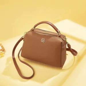 Genuine Leather Pillow Bag For Women Retro Top Layer Cowhide Handbag Fashion Casual Crossbody Shoulder Small Square Bag