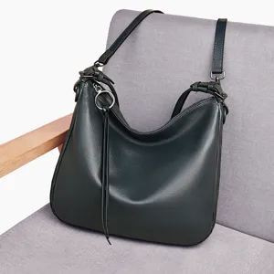 Genuine leather shoulder bag for women, large capacity casual daily hobo crossbody tote.