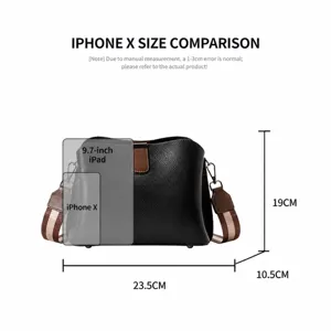 Borsa secchiello da donna in vera pelle tracolla borsa casual elegante con dimensioni