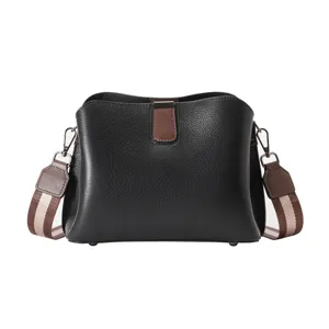 Borsa a secchiello elegante in vera pelle da donna borsa a tracolla alla moda per ogni giorno.