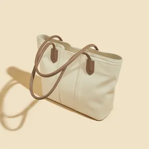 Damen Große Kapazität Tote Bag Vintage Pendler Umhängetasche PU Leder Stilvolle Handtasche Für Die Arbeit