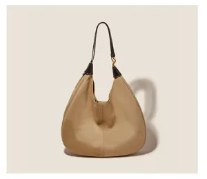 Suede hobo shoulder bag for women, retro casual large capacity tote with thin leather strap.