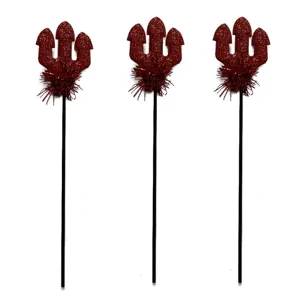 Halloween duivel drietand toverstaf feest rekwisiet rode glitters kostuum accessoire