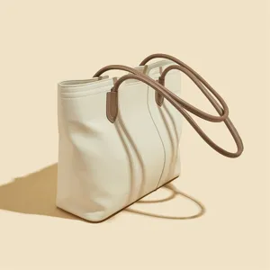 Große Leder Shopper Tasche, elegante Vintage Damen Umhängetasche für den täglichen Weg.