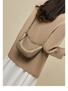 Echtes Leder Knödel Tasche für Damen, stylische Umhängetasche für Pendler mit Reißverschluss.