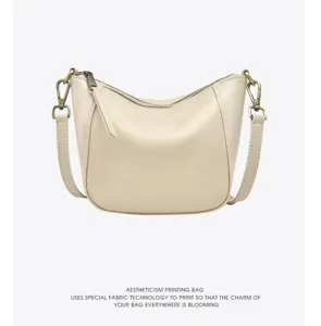 Echtes Leder Dumpling Tasche für Damen, stilvolle Umhängetasche für den Weg zur Arbeit.