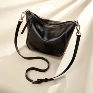 Echtes Leder Dumpling Tasche Für Damen Weiches Rindsleder Pendler Umhängetasche Lässige Einfache Halbmond Schultertasche