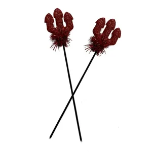 Halloween rode duivel drietand toverstaf feest kostuum accessoire, set van 2 stuks