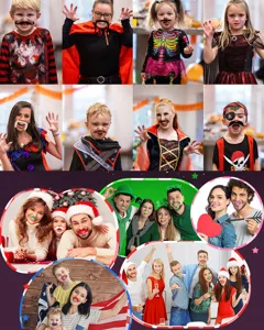 Finti baffi accessori per feste divertenti peli del viso costume per Halloween cosplay