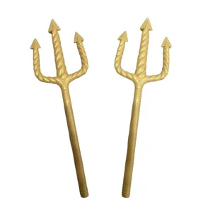 Goldener Plastik Dreizack Spielzeug Requisite Halloween Kostüm Zubehör Dekoration