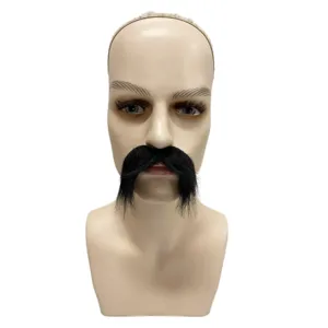 Baffi finti neri adesivi per festa di Halloween spettacolo costume accessori per il viso