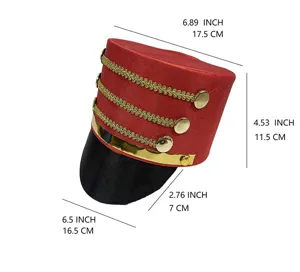 Sombrero de soldado Cascanueces rojo para fiesta de Navidad y espectaculo festivo