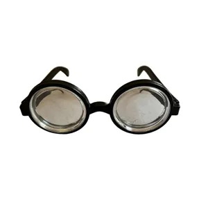 Funny round black frame glasses costume party prop thick nerd glasses novelty eyewear