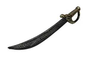 Spada giocattolo in plastica nera accessorio costume festa oggetto di scena sciabola pirata