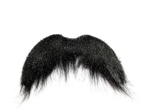 Faux moustache noire accessoire de costume pour fête déguisement Halloween rigolo.