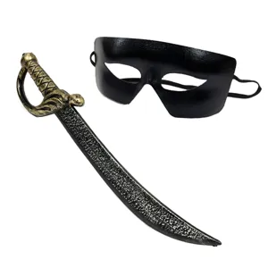 Set di spada Zorro e maschera nera per feste in costume e festa di Halloween