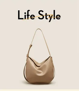 Minimalist casual soft leather hobo shoulder bag, large capacity daily commuting handbag.