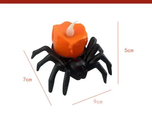 Halloween LED elektronische Kerze Spinne Nachtlicht festliche Party Deko Requisite 9x7x5cm