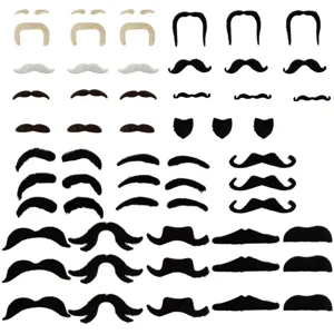 Set di Baffi Finti di Halloween Autoadesivi Divertenti Barbe Costume Party Favors Per Uomo Donna Bambini Nero Bianco Grigio Accessori