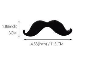 Halloween finto baffo nero supporto autoadesivo festa barba costume taglia 11.5cm