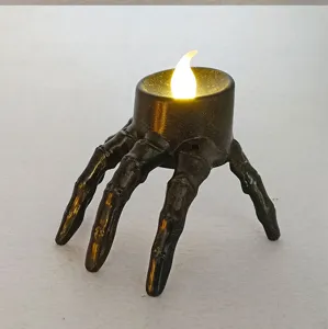 Halloween Skelett Hand LED Nachtlicht Kerze Requisite gruselige Party Deko Detail Ansicht
