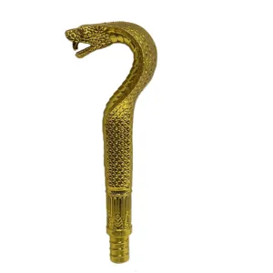 Gold snake head walking stick handle halloween costume cosplay scepter prop accessory