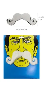 Halloween novelty fake mustache funny party costume accessory with dimension card display