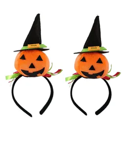 Halloween pumpkin witch hat headband kids cute party hair accessories ghost festival detail view