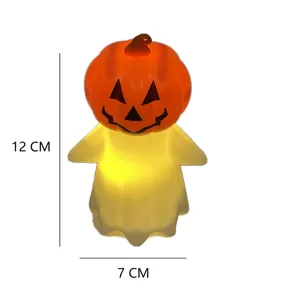 Halloween lumineux citrouille fantôme veilleuse LED lampe décorative 12x7cm fête