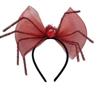 Halloween Araña Diadema Rojo Red Lazo Cabello Aro Festivo Fiesta Disfraz Accesorios Pelo