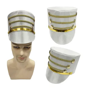 Sombrero soldado cascanueces blanco dorado chistera banda de música fiesta disfraz