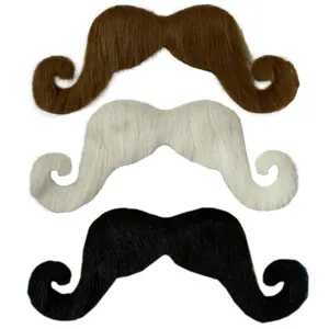 Halloween Novelty Fake Mustache Adhesive Simulation Curled False Beard For French Pirate Detective Costume Party Cosplay Props Decor