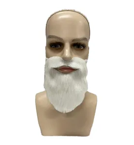 Finta barba bianca accessorio costume per festa di Natale Halloween cosplay divertente.