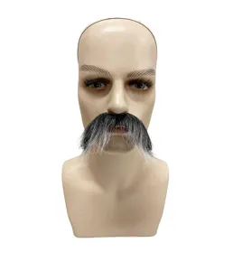 Halloween finto baffi adesivo nero bianco barba costume festa cosplay accessorio uomo