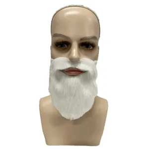 Finta barba bianca da Babbo Natale costume baffi supporto per festa di Halloween