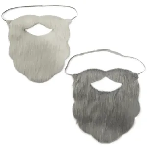 Finta barba travestimento costume grigio bianco novità festa vestito halloween natale