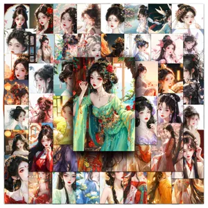 Ancient Chinese style anime girl decorative stickers pack for phone case DIY craft