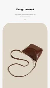 Dark brown leather shoulder bag detail showcasing soft oil wax texture and hardware.