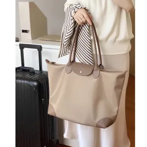 Canvas Tote Bag Large Capacity Waterproof Lightweight Casual Shoulder Bag For Women Travel Commute Handbag