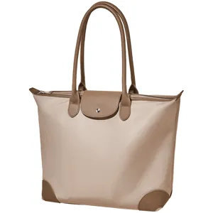 Fashionable lightweight nylon tote bag, casual waterproof shoulder handbag for women daily commute.